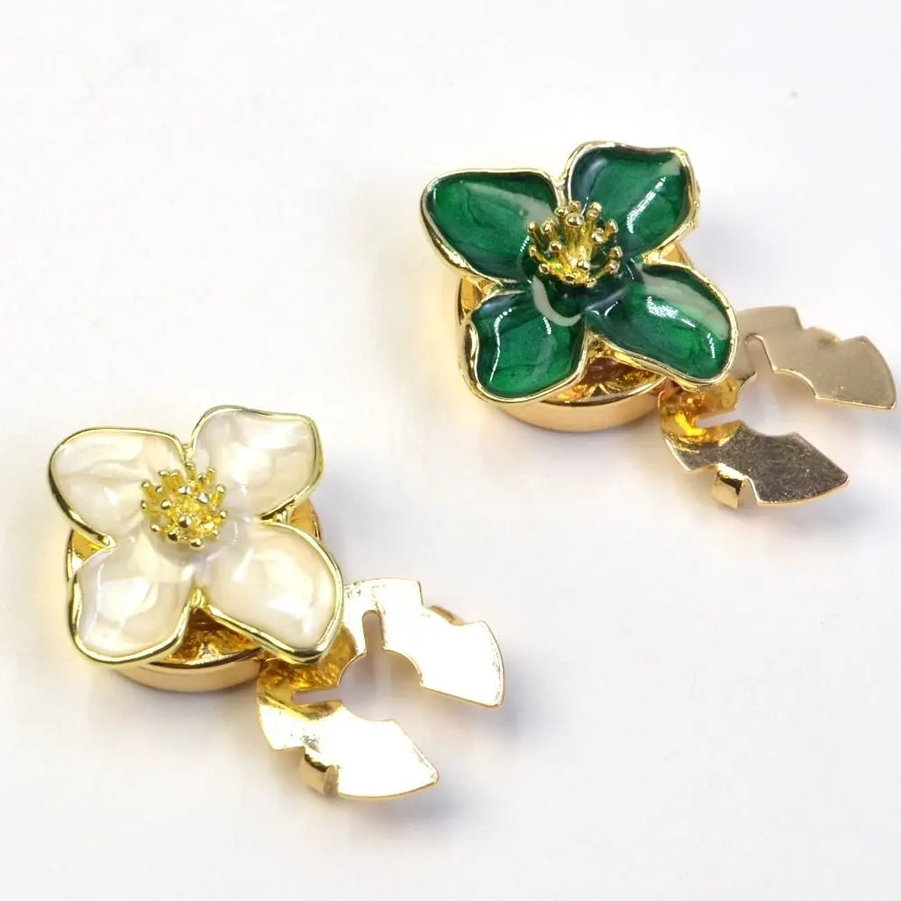Flower Enamel Cufflinks – Sewing-Free Shirt Button Cover Enamel Cufflinks Nixie