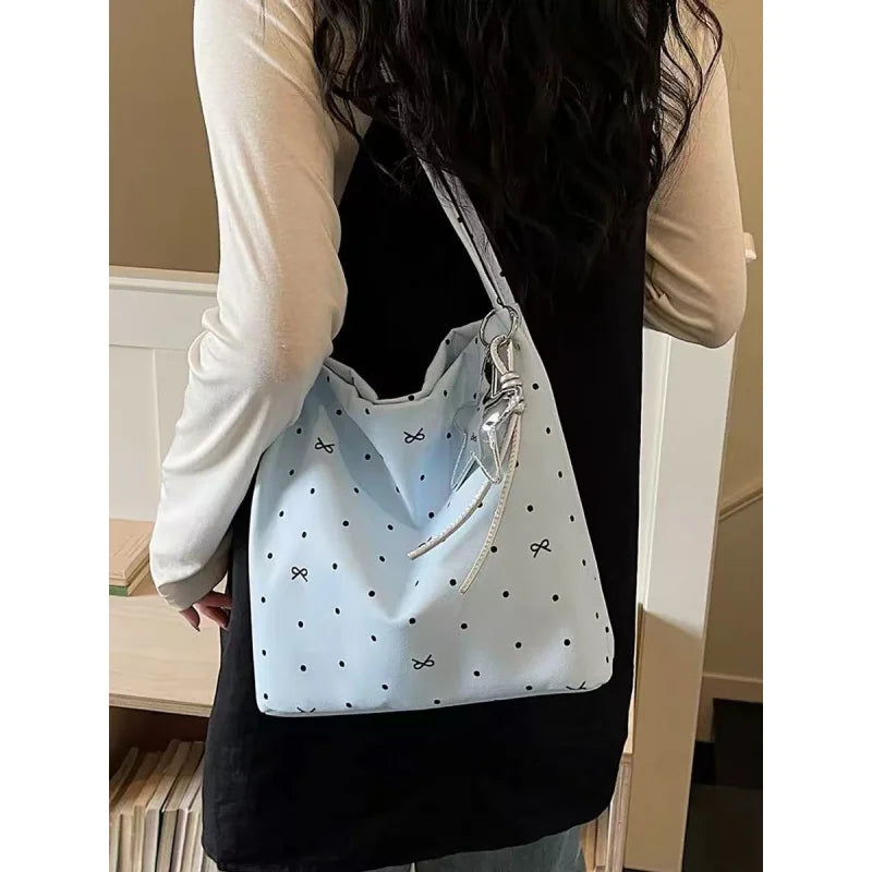 Korean Polka Dot Tote Crossbody Bag – Women's Fashion Bag Tote Crossbody Bag Nixie