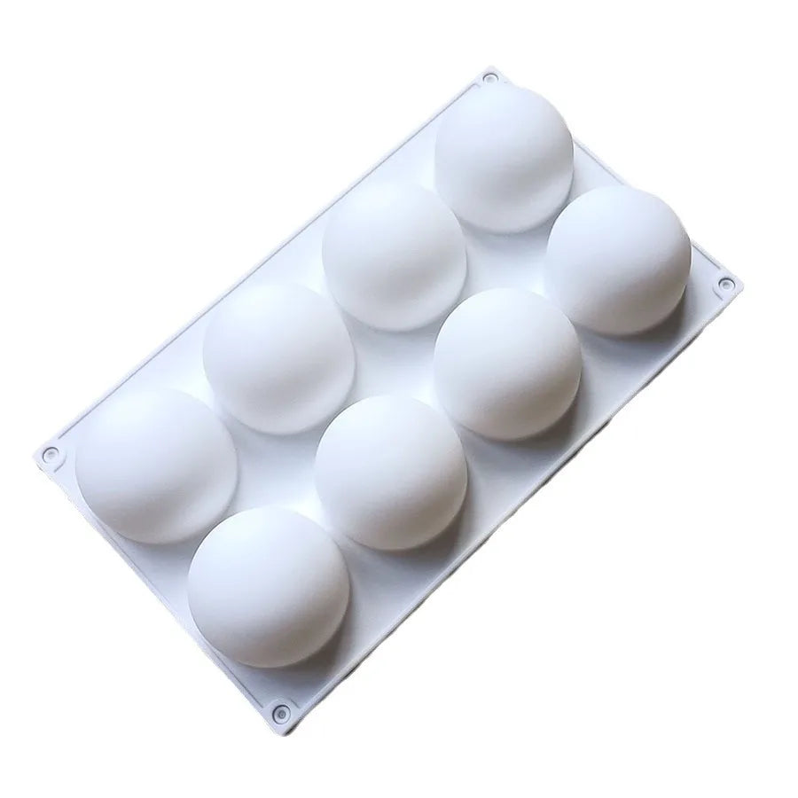 8-Cavity Round Silicone Mold – Mousse, Chocolate & Desserts