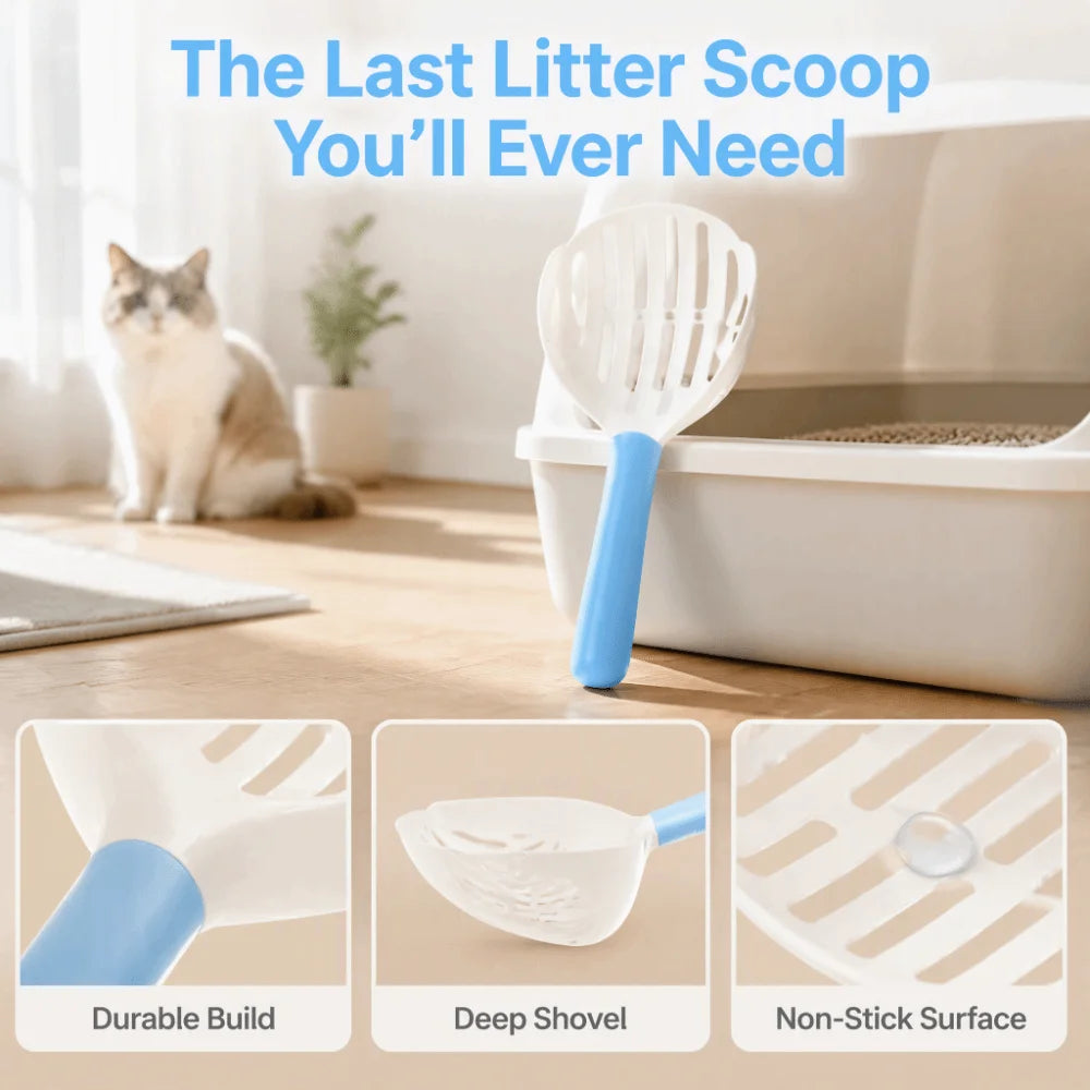 Deep Cat Litter Scoop – Wide Head Pet Waste Scooper