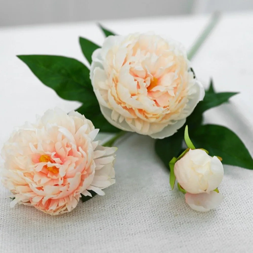 75CM Artificial Peony Silk Flowers 3-Head Long Stem Bouquet Artificial Silk Flowers Nixie