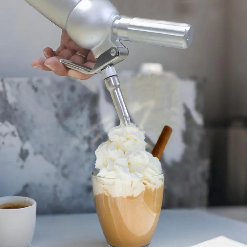 FEB.WIND 500ml Aluminum Cream Gun & Stainless Foam Dispenser Cream Foam Dispenser Nixie