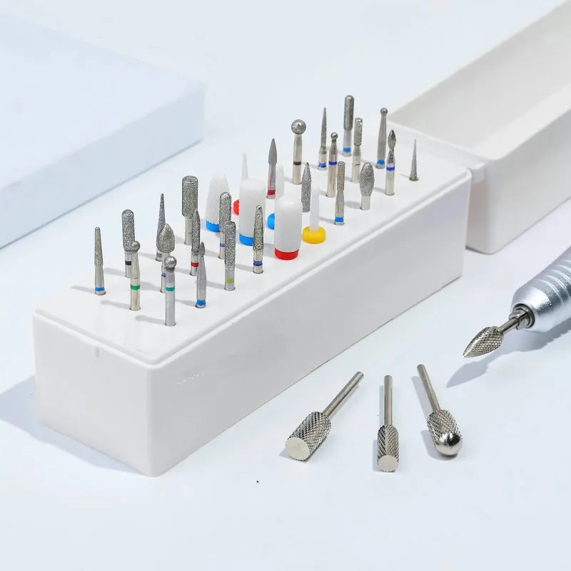 30-Hole Nail Drill Bit Holder Organizer Stand | Display Storage Nail Bit Organizer Nixie