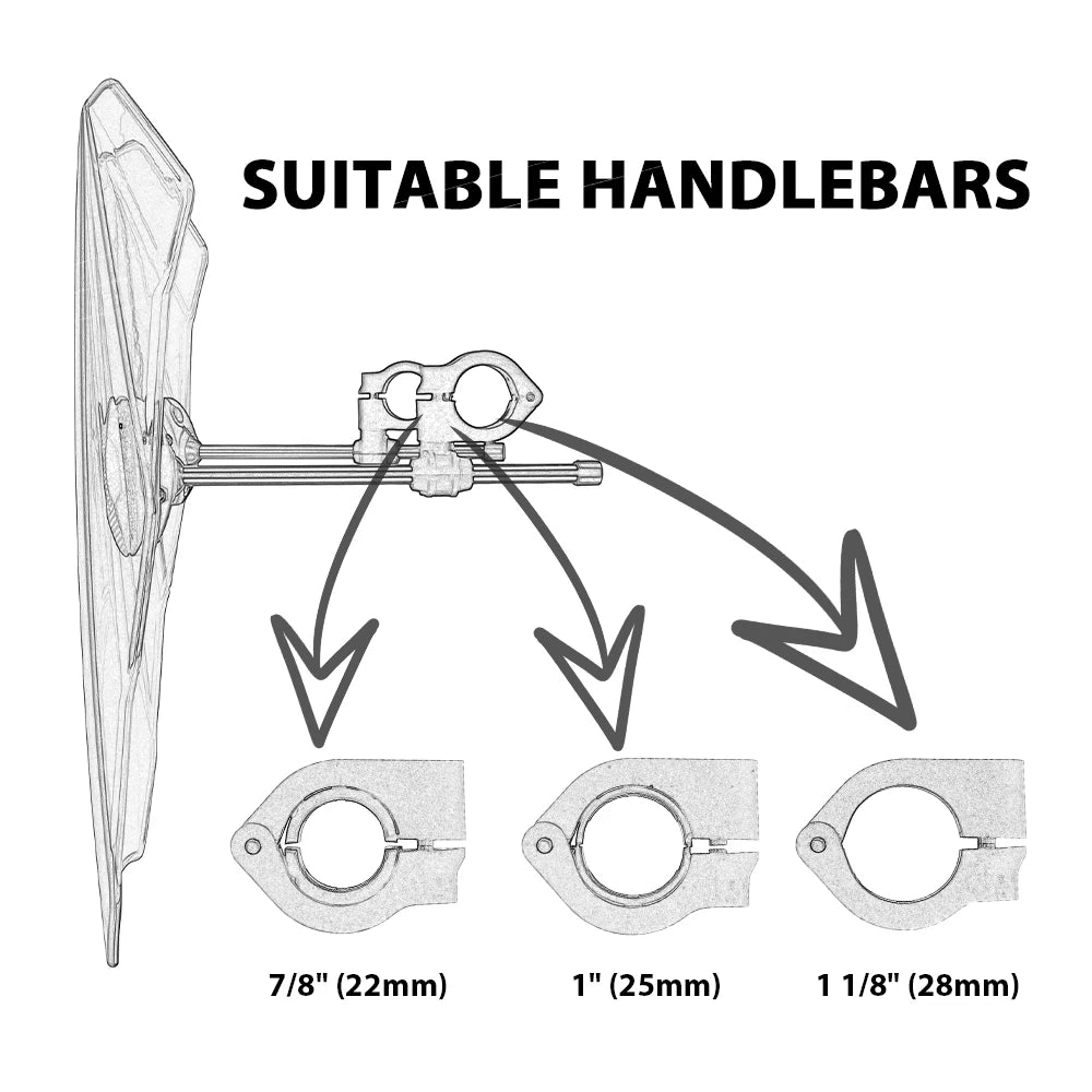 Universal Motorcycle Windscreen 22mm–28mm Handlebar Mount Motorcycle Windscreen Nixie