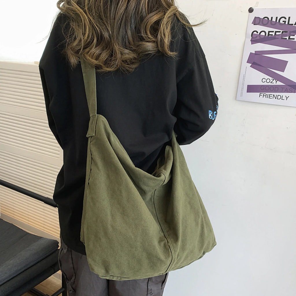 Large Canvas Crossbody Shoulder Bag & Tote – Unisex Hobo Bag Canvas Shoulder Bag Nixie