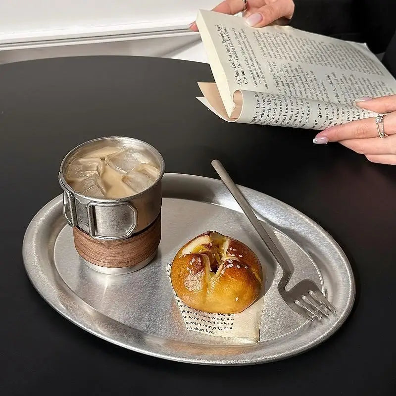 Stainless Steel Oval Serving Plate – Fish, Dessert & Party Dish