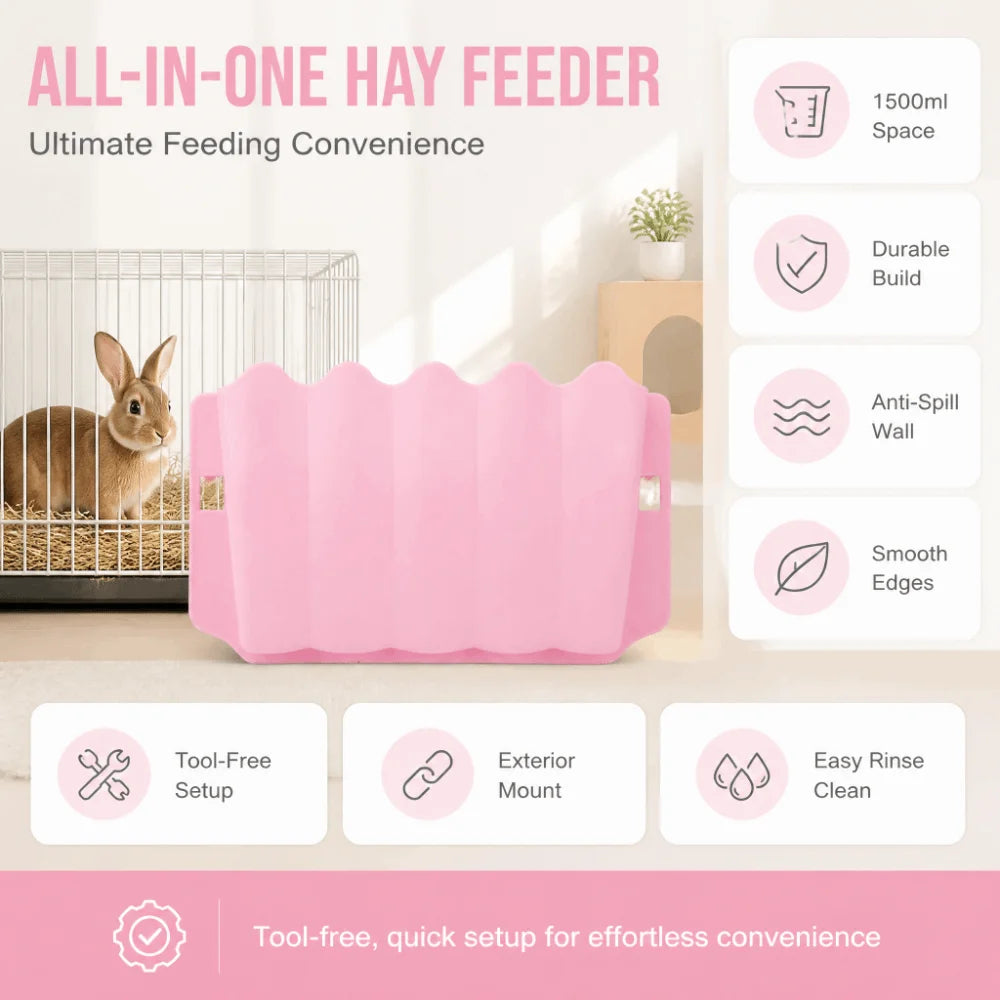 2-Pack Cage-Mount Grass Hay Feeder for Guinea Pigs & Rabbits