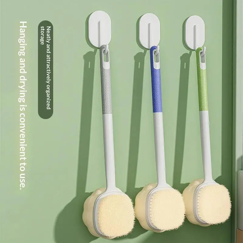 Long Handle Double-Sided Bath Brush – Back Scrubber & Exfoliator
