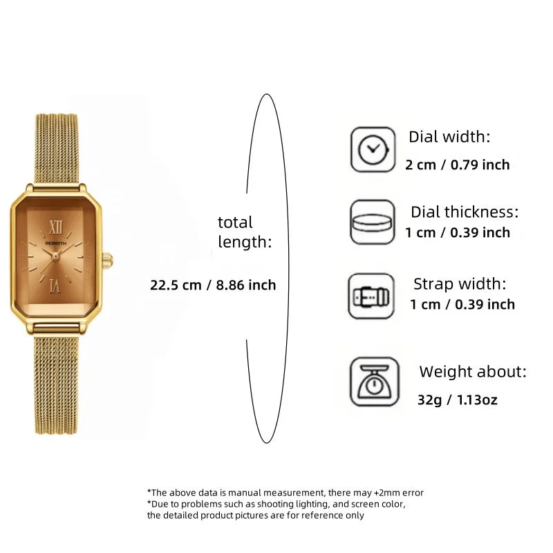 Women's Vintage French Mesh Strap Square Watch | Roman Numeral