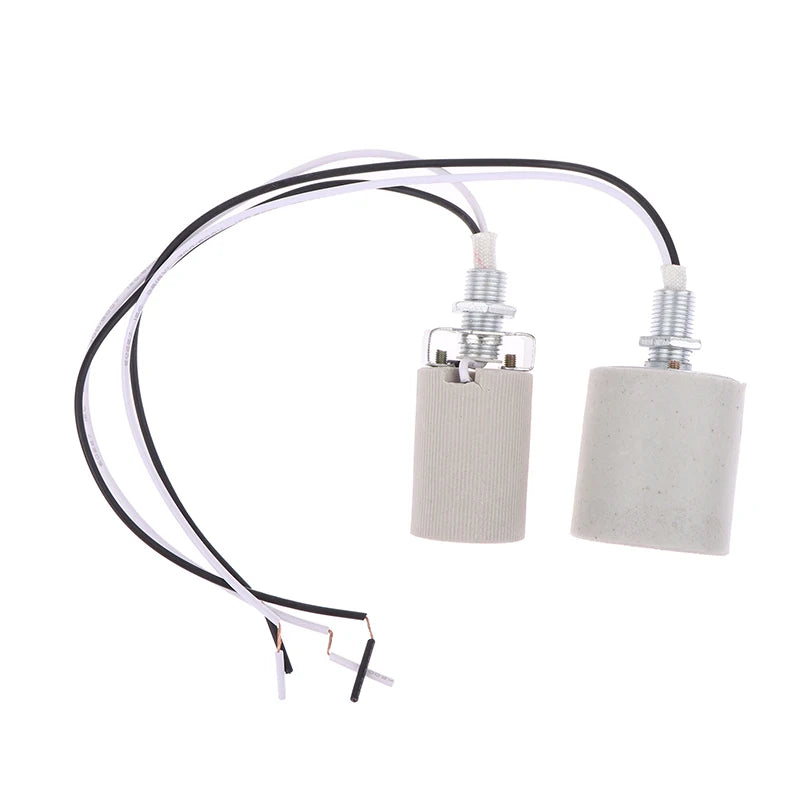 Ceramic E14 E27 Screw Lamp Holder Socket with Cable | Heat Resistant Lamp Holder Socket Nixie