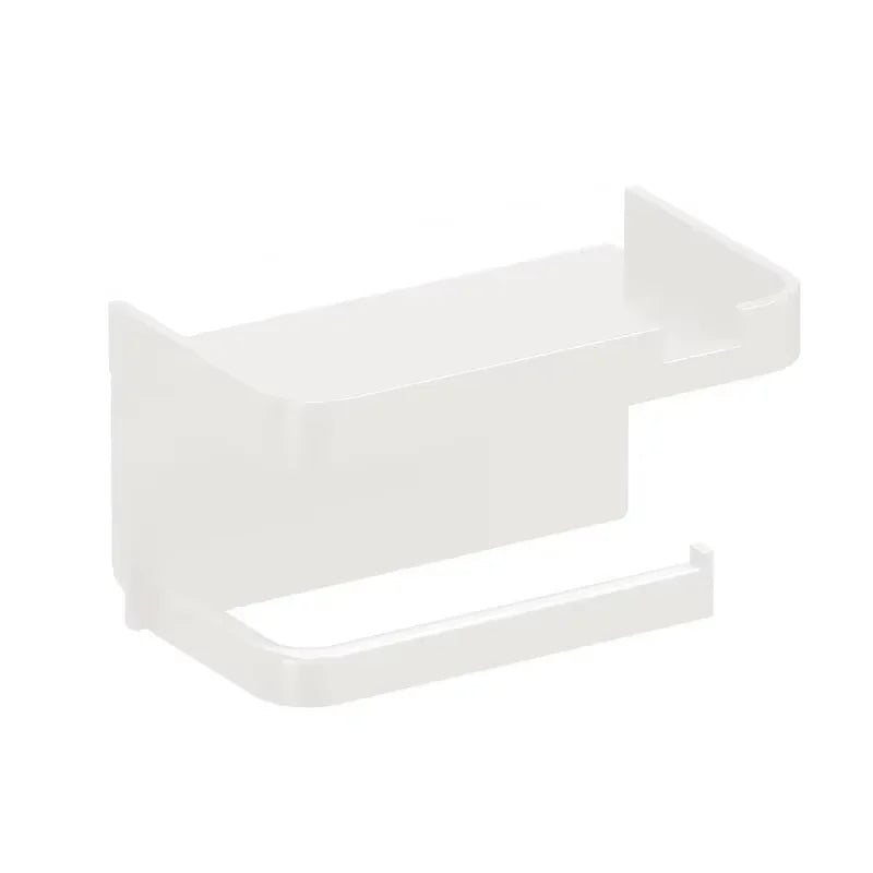 Wall-Mount Toilet Paper Holder & Storage Rack – ABS Plastic