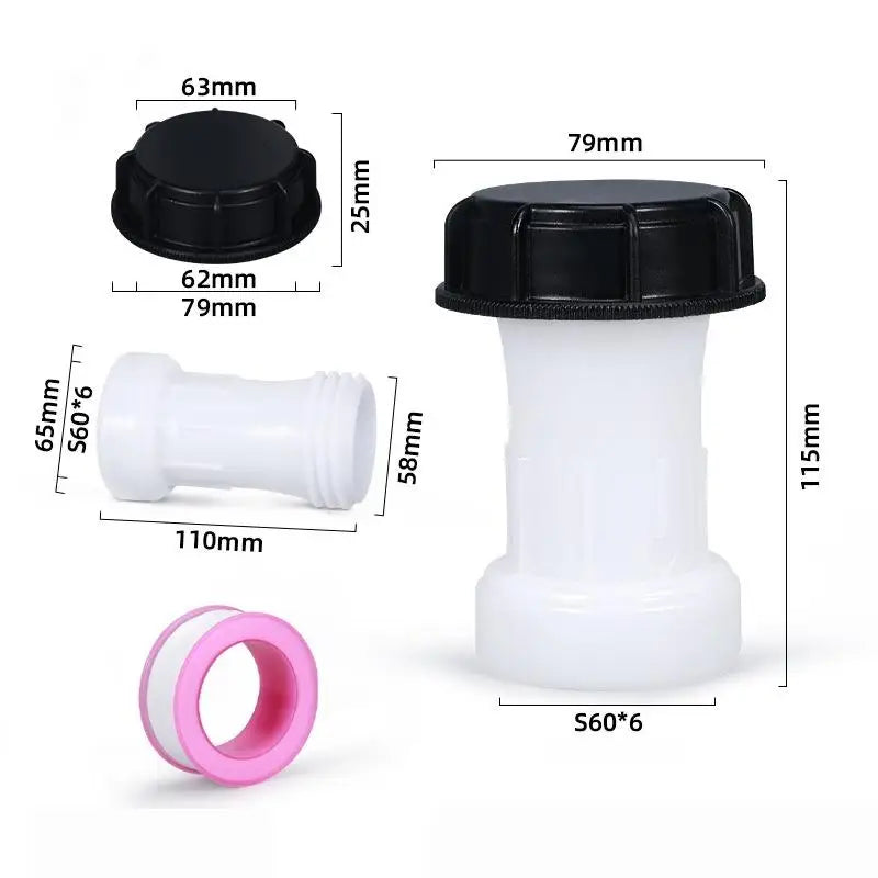 IBC Tank Plastic Extension Tube Adapter S60x6 Outlet Pipe Joint IBC Tank Adapter Nixie tube and valve