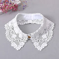 Lace Floral Detachable Collar – Black & White Women's Trim Detachable Lace Collar Nixie White 1
