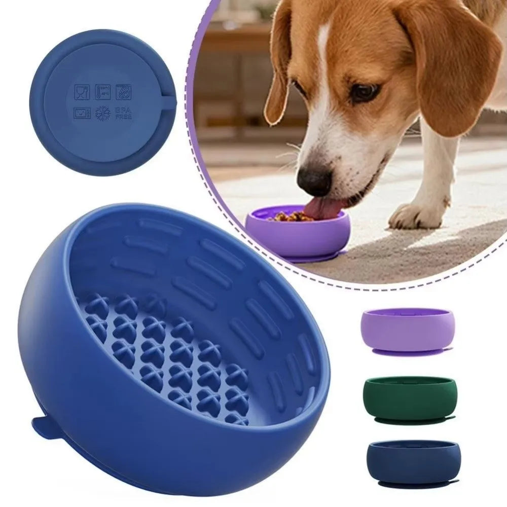 Silicone Slow Feeder Dog Bowl – Anti-Slip, Anti-Spill, Portable Slow Feeder Dog Bowl Nixie