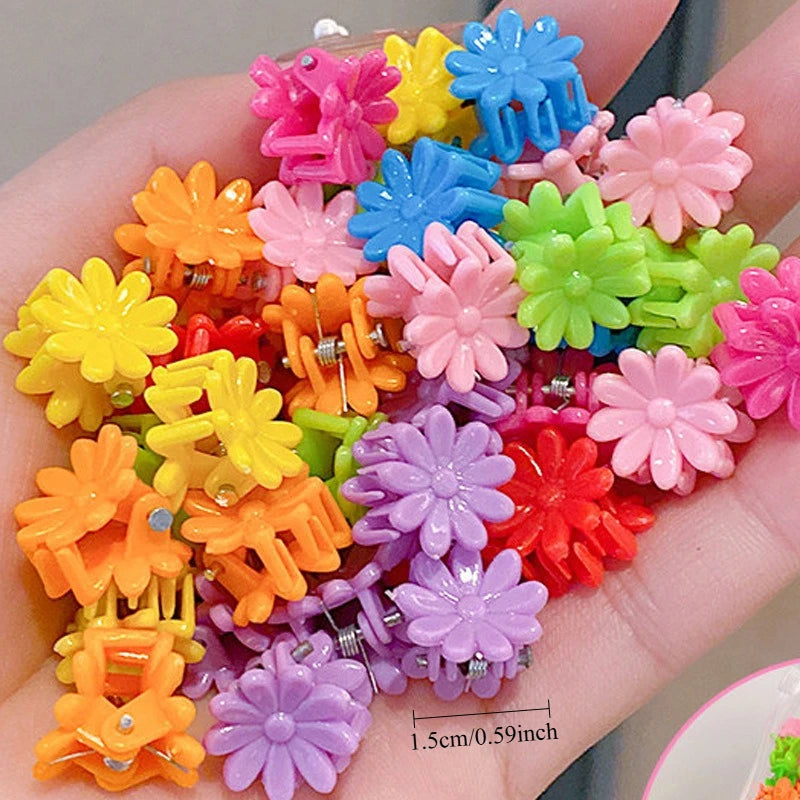 100pc Girls Mini Hair Claw Clips – Flowers Stars & Crowns Kids Hair Clips Nixie
