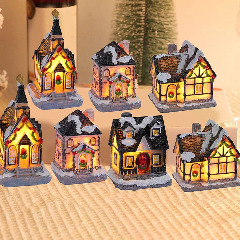 Mini LED Christmas Village House – Xmas Winter Décor Gift