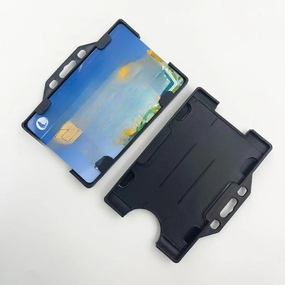 4pcs Double-Sided Hard Plastic ID Card Badge Holder Cases Badge Holder Case Nixie