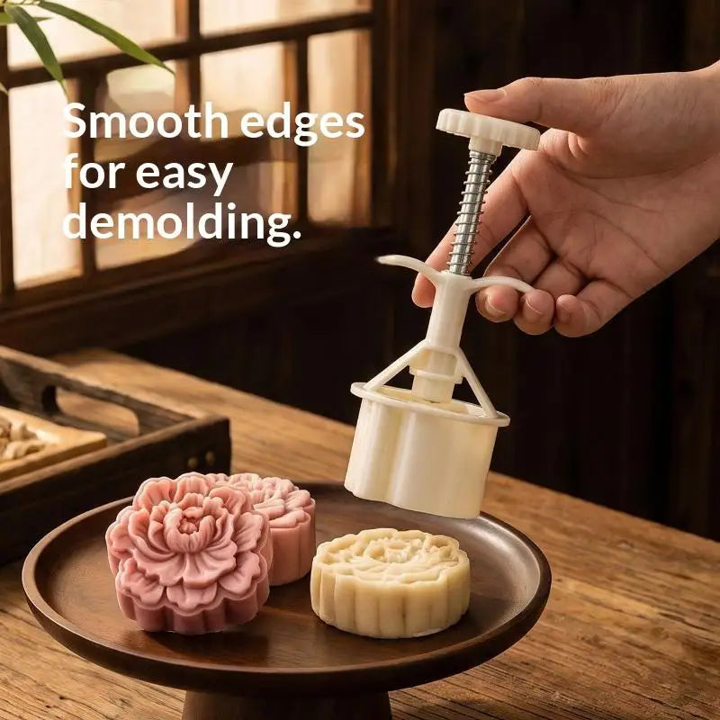 75g Mooncake Mold – 3D Peony Flower Press for DIY Baking Pastry Baking Mold Nixie