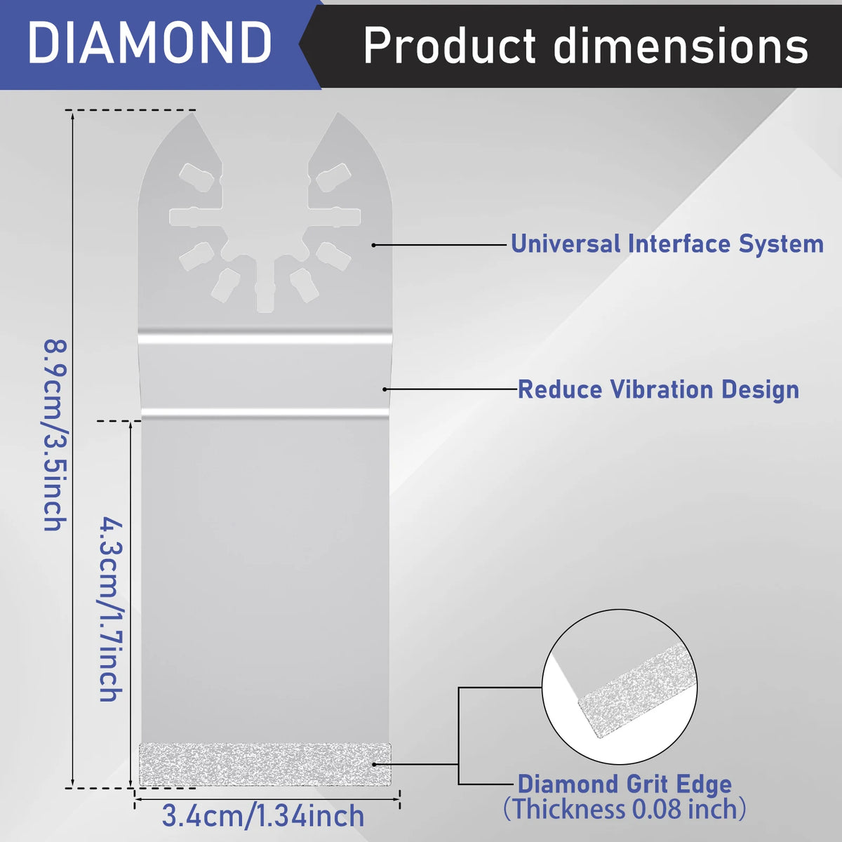 Diamond Oscillating Grout Remover Blades Kit – 3-12 Pcs