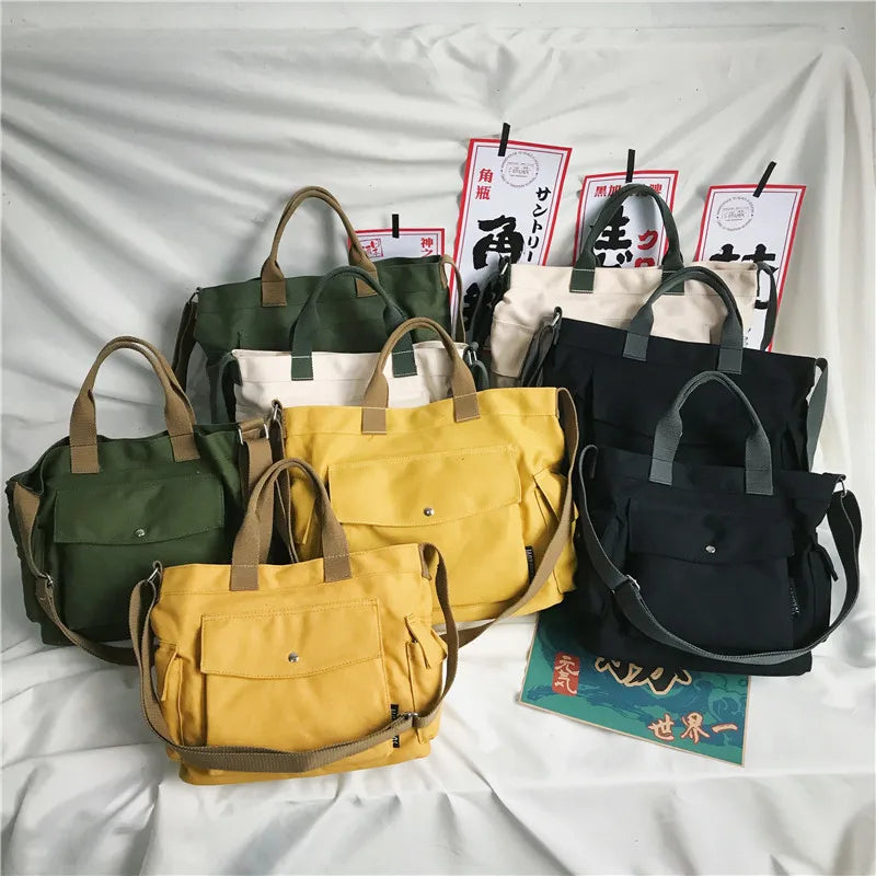 Women's Large Canvas Tote Bag – Shoulder & Messenger Bag