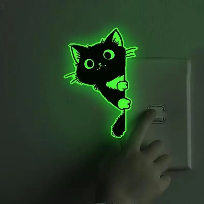 Glow-in-the-Dark Cat Wall Decals – Self-Adhesive PVC Stickers Wall Decal Stickers Nixie