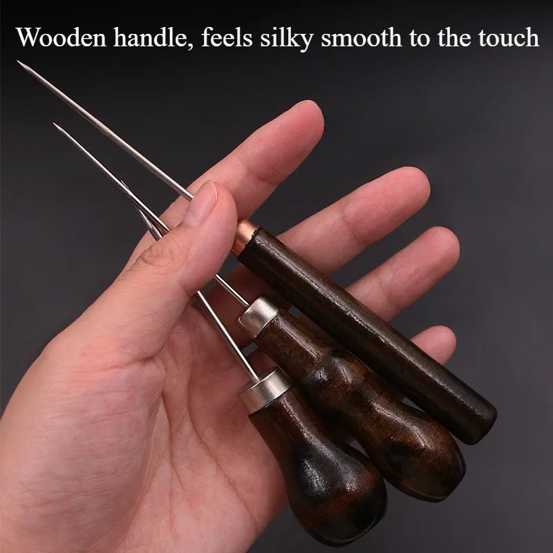 Sewing Awl Set Wooden Handle – Leather Craft & Shoe Repair Tool