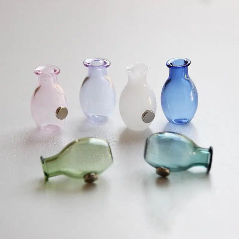 Mini Glass Vase Fridge Magnet – 3D Micro Landscape Flower Pot Decorative Fridge Magnet Nixie