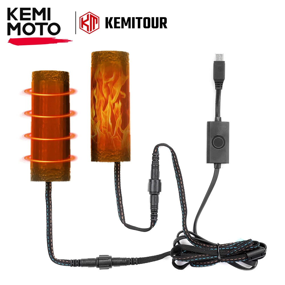 12V Motorcycle Heated Grip Pads – 5-Level Waterproof Warmer Heated Grip Pads Nixie