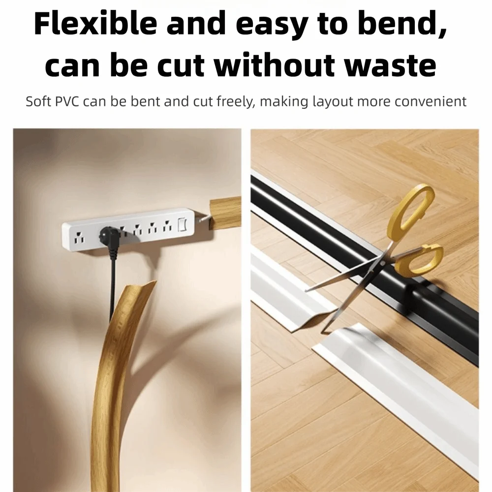 PVC Floor Cord Cover – Flexible Cable Management Wire Protector