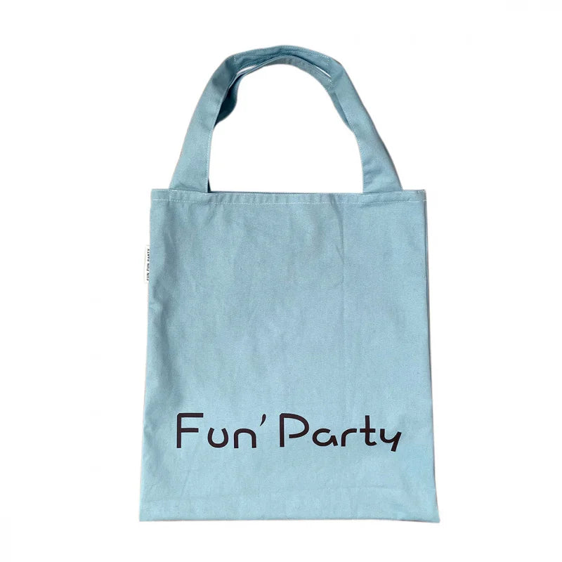 Korean Letter Print Canvas Tote Bag – Large Capacity Cream Canvas Tote Bag Nixie