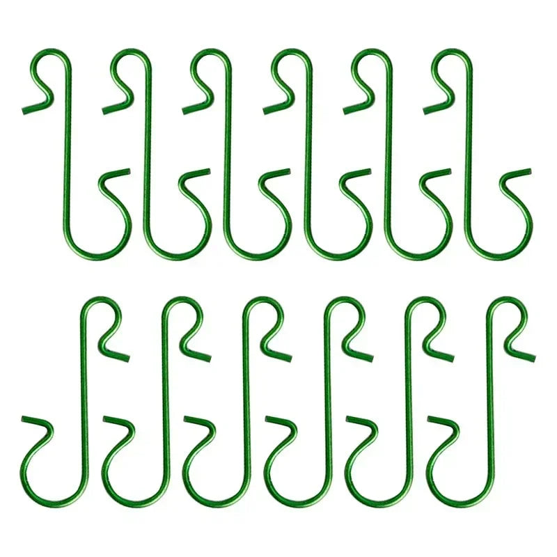 20Pcs Metal S-Hook Christmas Ornament Hangers – Tree Décor Christmas Ornament Hooks Nixie green