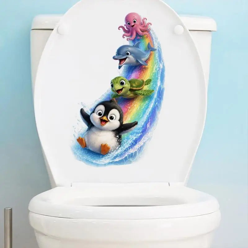 Ocean Toilet Lid Sticker – Waterproof Removable Bathroom Decal Bathroom Decal Sticker Nixie Default Title