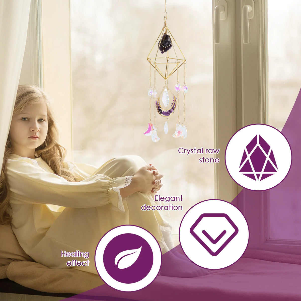 Hanging Crystal Suncatcher for Window & Garden Décor Crystal Suncatcher Nixie
