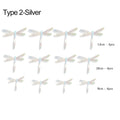3D Dragonfly Wall Decals 12pcs – Gold Silver Rose Gold Stickers Wall Decal Stickers Nixie silver-type 2