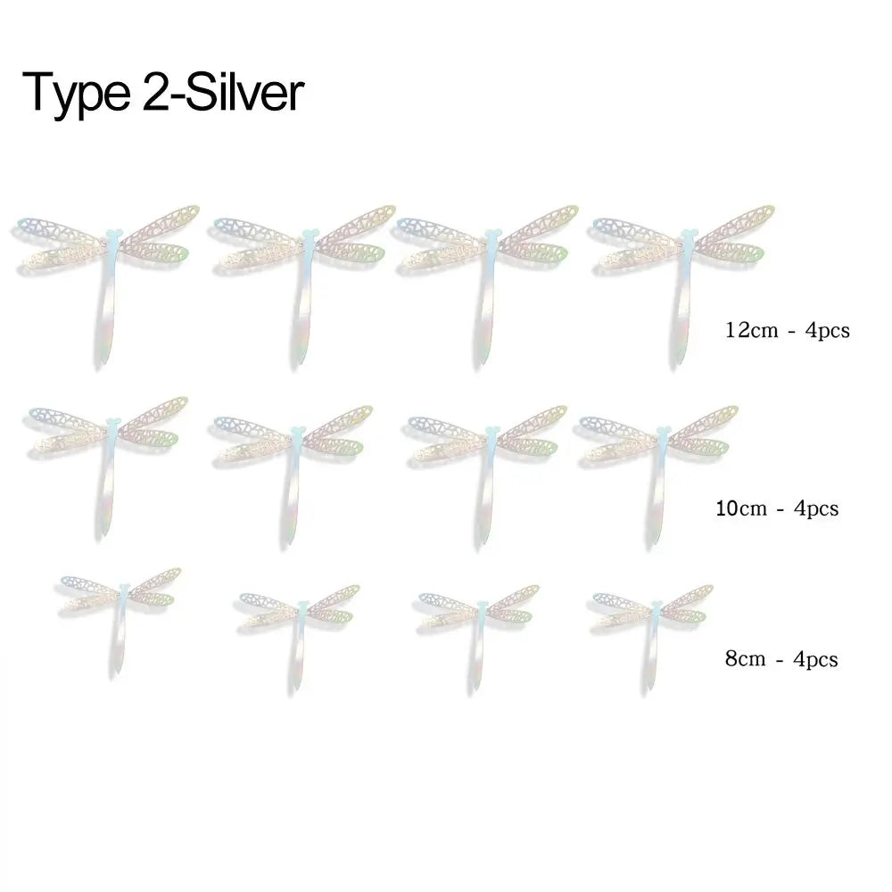 3D Dragonfly Wall Decals 12pcs – Gold Silver Rose Gold Stickers Wall Decal Stickers Nixie silver-type 2