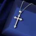 Women's Silver-Plated Cross Pendant Necklace with Rhinestones Pendant Necklace Nixie Silver-plated