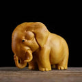 Hand-Carved Rhino Hippo Elephant Figurines – Home Décor Set Animal Figurines Nixie C
