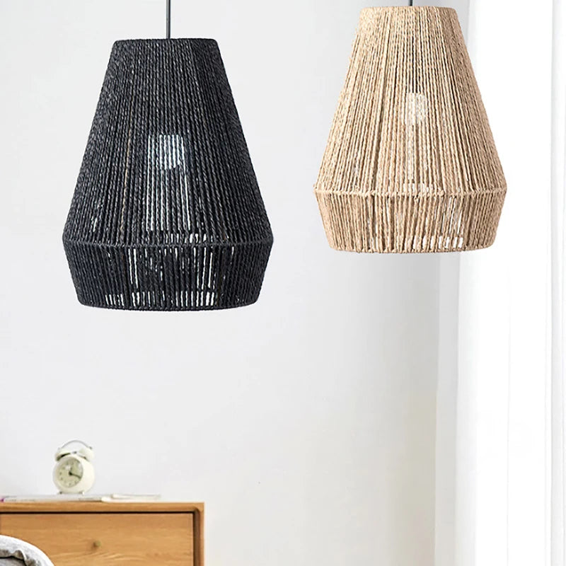 Handwoven Rattan Pendant Light Shade | Farmhouse Basket Lamp Pendant Lamp Shade Nixie
