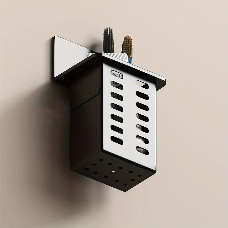 Wall-Mounted Toothbrush & Toothpaste Holder Bathroom Rack