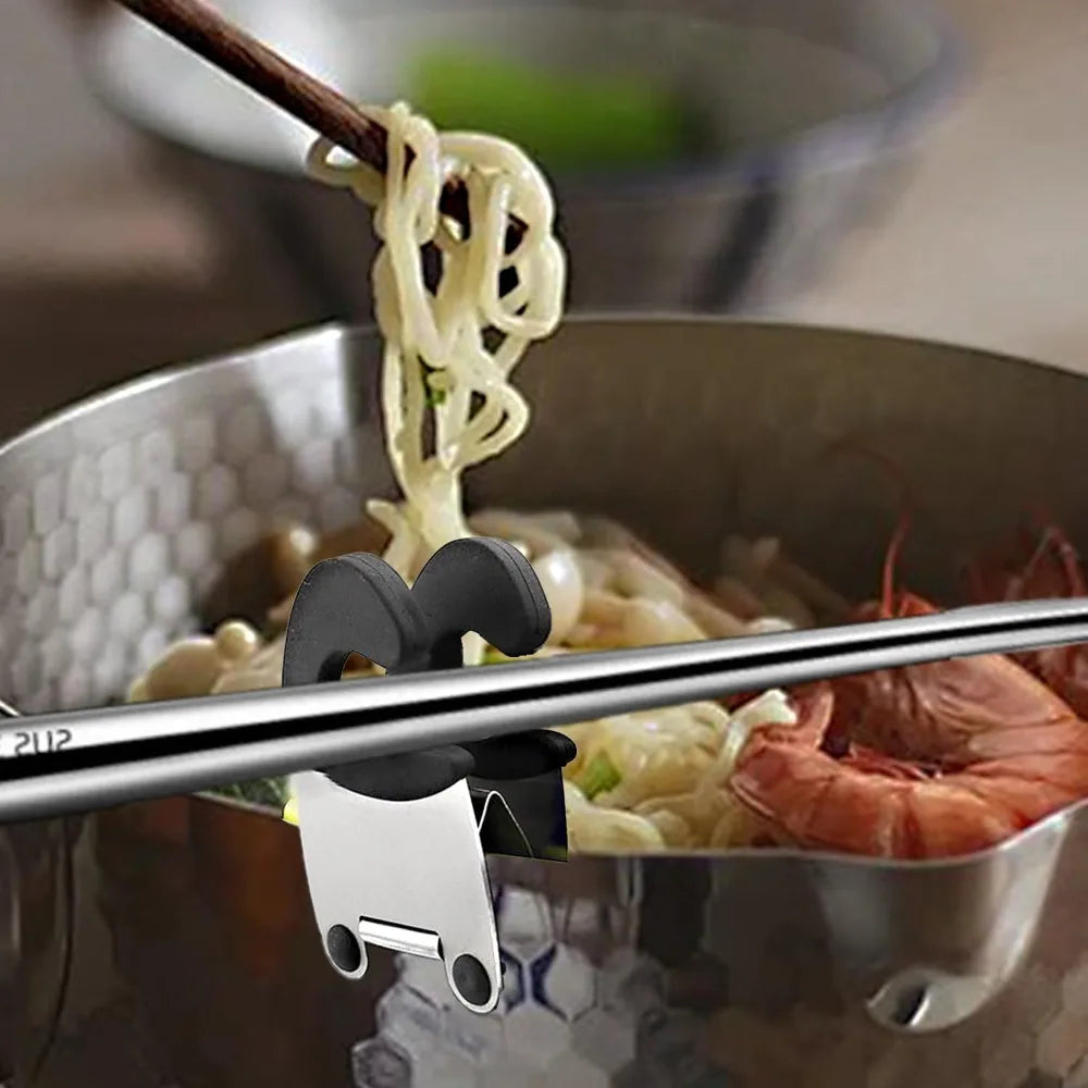 Stainless Steel Pot Clip Silicone Spoon & Spatula Holder Utensil Holder Clip Nixie