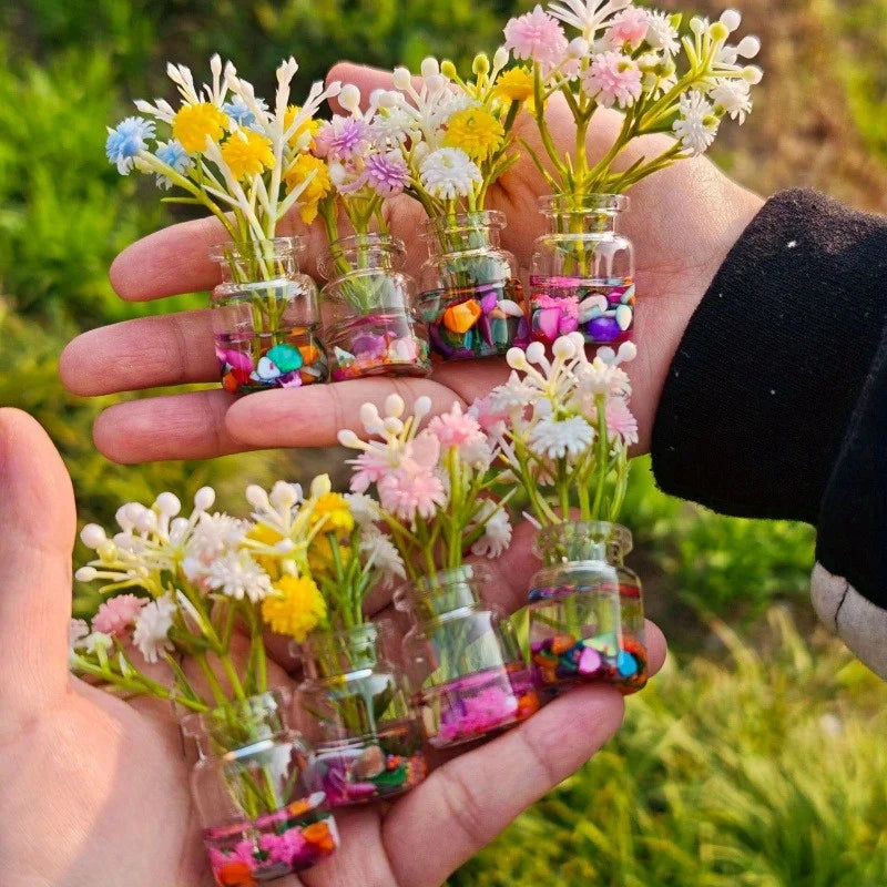 4-Pack Glow in the Dark Glass Mini Vase Set – Home & Car Decor Glass Mini Vase Set Nixie