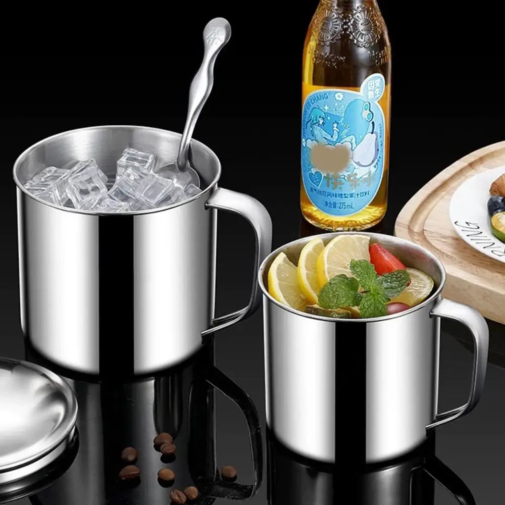 304 Stainless Steel Mug with Lid & Handle | 200–1250ml Stainless Steel Mug Nixie
