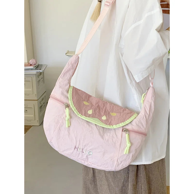 Cartoon Guava Crossbody Shoulder Bag – Lightweight Nylon