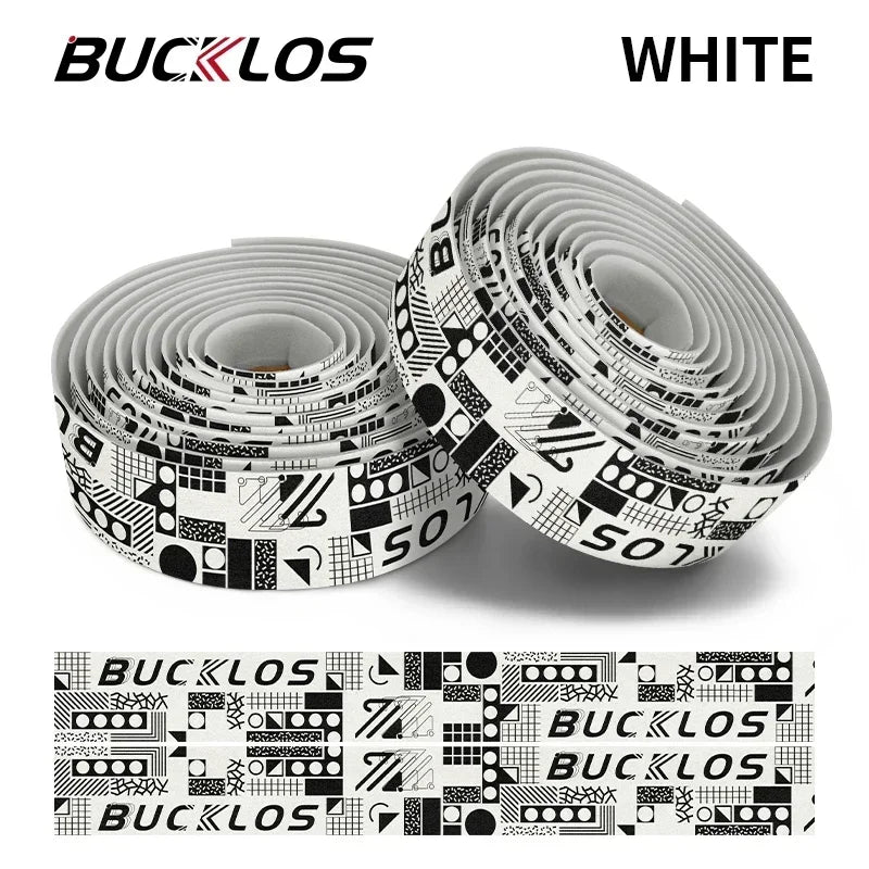 BUCKLOS Bike Handlebar Tape Anti-Slip Grip Wrap Road & Gravel Handlebar Tape Nixie MEMPHIS-WHITE