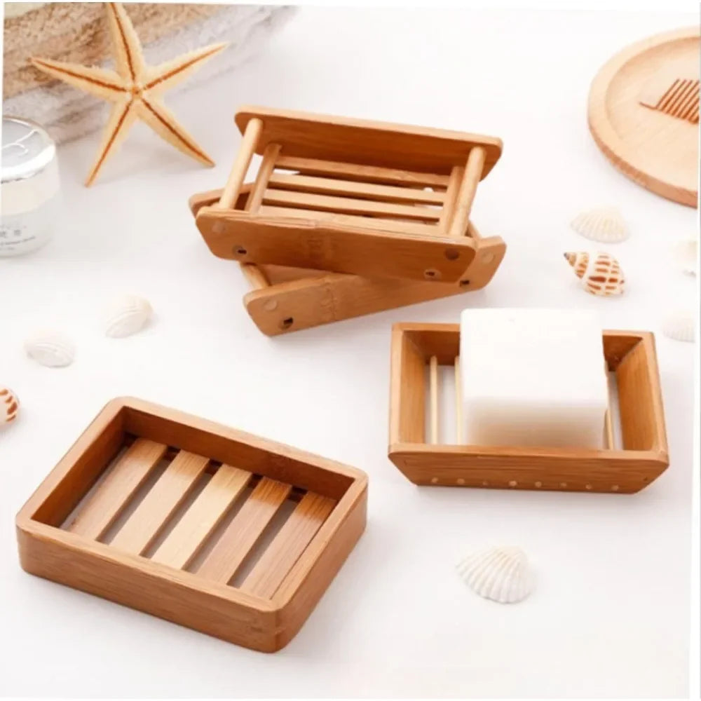 Bamboo Wood Soap Dish Holder with Drain for Bathroom Bamboo Soap Dish Nixie