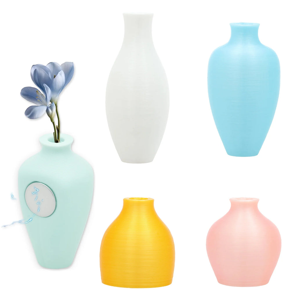 5Pcs 3D Printed Mini Vase Fridge Magnets | Pastel Decor Set