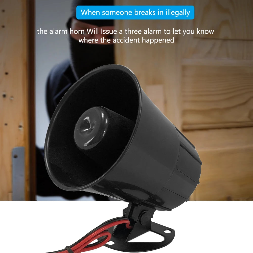 6-Tone 125dB Car Siren Horn Speaker 12V 24V Universal Fit Car Siren Horn Nixie