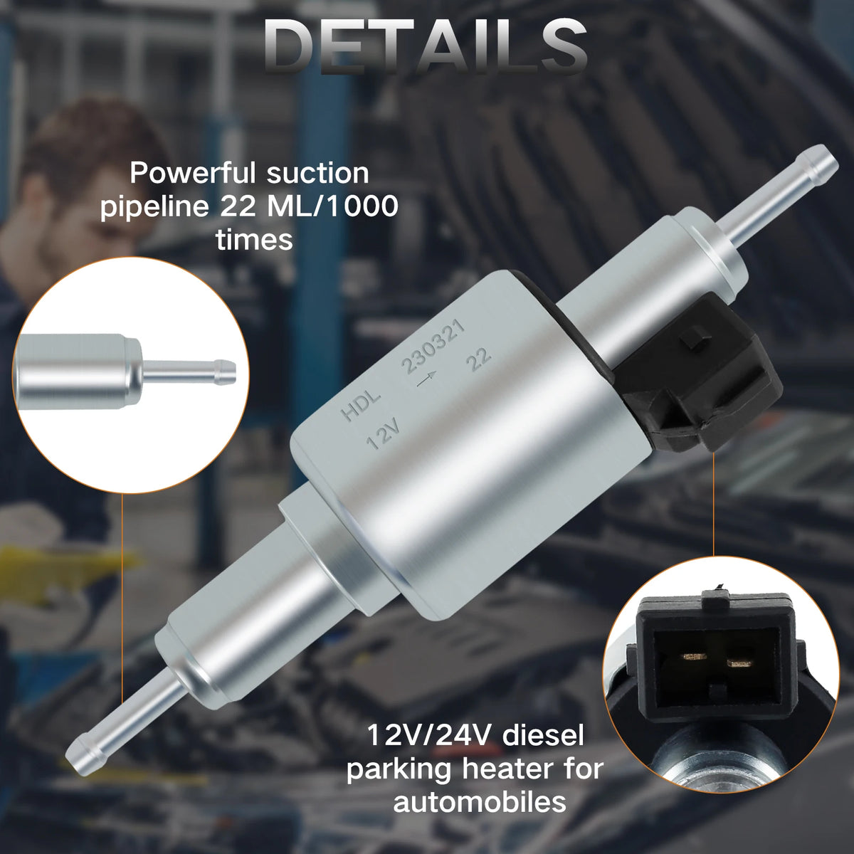 Car Diesel Heater Fuel Pump 12V 24V 22ML – Parking Heater Diesel Heater Fuel Pump Nixie