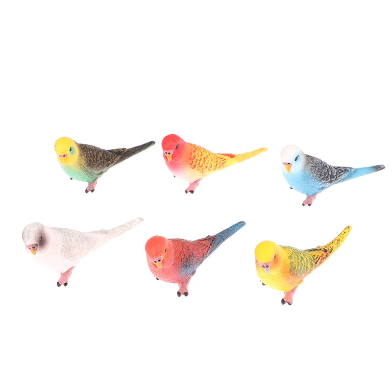 Simulation Parrot Figurine Miniature Ornament & Photography Prop Miniature Bird Figurine Nixie
