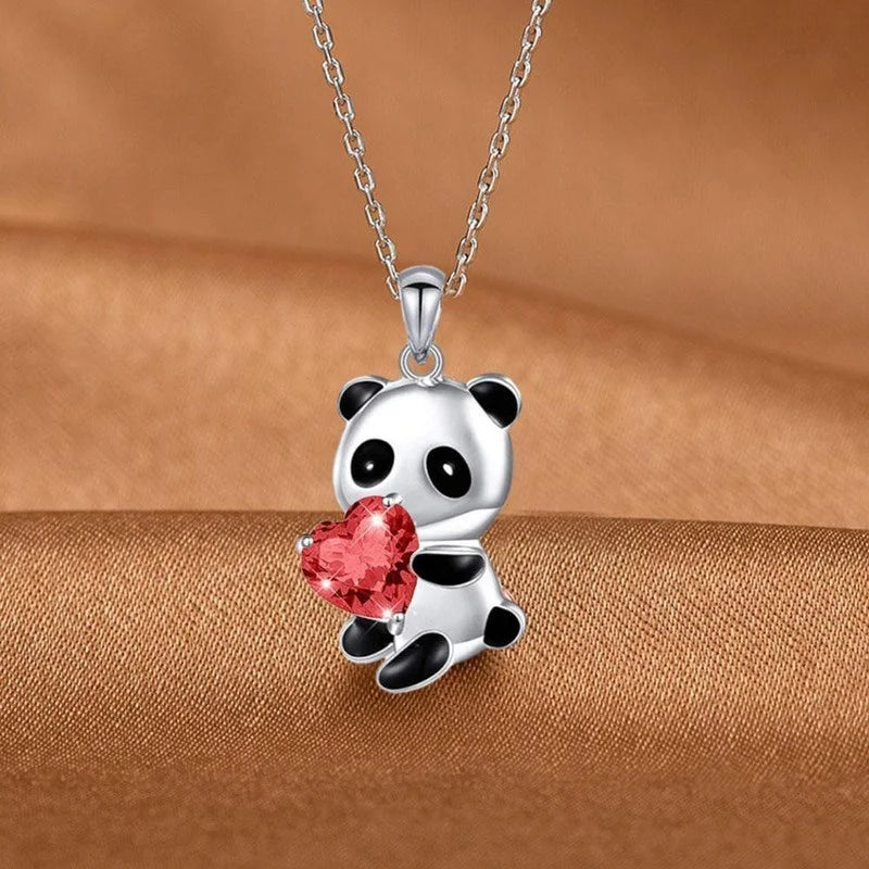 Panda Bear Zircon Pendant Necklace – Charm Choker for Women Pendant Necklace Nixie